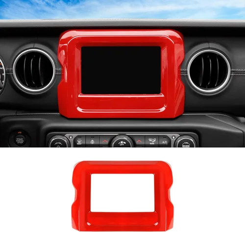 Vista 10 de CheroCar Marco de panel de pantalla GPS de navegación, accesorios interiores compatibles con Jeep Wrangler JL JLU y Gladiator JT 2018-2022, azul..