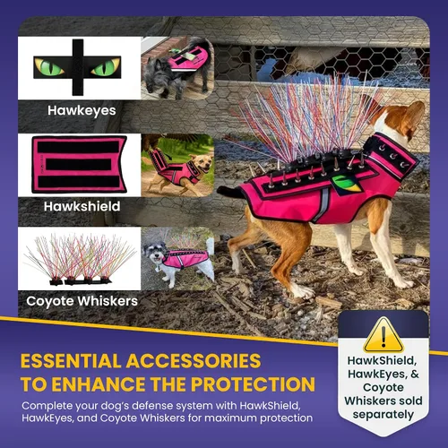 Vista 8 de CoyoteVest SpikeVest - Chaleco de arnés para perro, accesorios reflectantes para perros con picos para proteger a tu mascota de ataques de Raptor