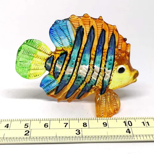 Vista 6 de Acuario Artesanía Miniatura de Vidrio Soplado a Mano Figura de Peces Coleccionables
