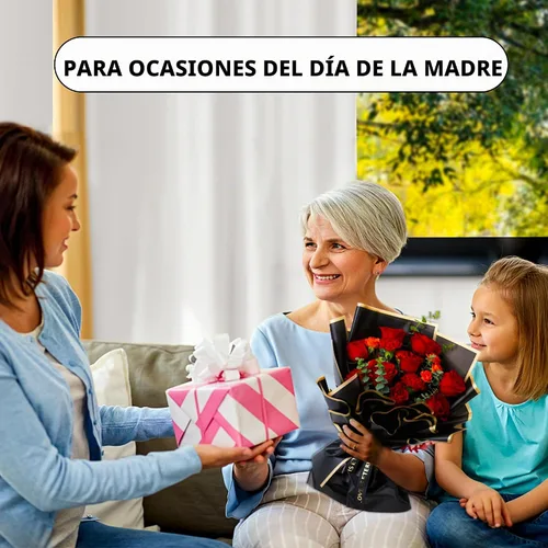 Vista 6 de Papel de regalo floral coreano - 15 hojas impermeables de envoltura de flores para ramos y regalos Negro