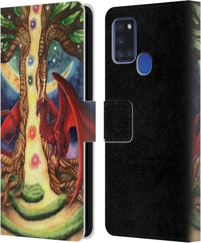 Vista 94 de Head Case Designs Officially Licensed Carla Morrow Galactic Entrancement Dragons Leather Wallet Case Compatible with Samsung Galaxy A07 4G