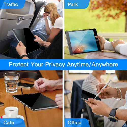 Vista 7 de JETech Protector de pantalla de privacidad para iPad (9.7 pulgadas, modelo 2018/2017, 6ª/5ª generación) y iPad Air 2, película de vidrio templado