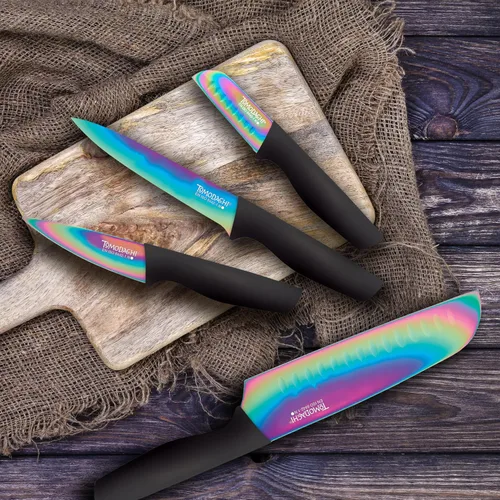 Vista 2 de Hampton Forge HMC01A656D Rainbow Titanium - Juego de cubiertos de 12 piezas - Multi
