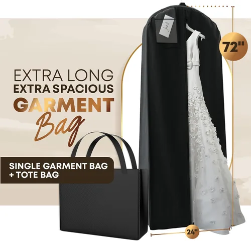 Vista 2 de Your Bags Bolsa de ropa para vestido de novia con bolsa a juego, bolsas de ropa para viajes, colgar ropa o almacenamiento, bolsa de vestido de novia