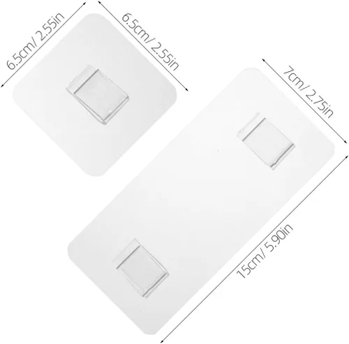 Vista 2 de 24pcs Adhesive Shower Shelf Hooks, Acrylic Replacement Wall Hook