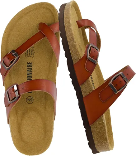 Vista 16 de CUSHIONAIRE Luna - Sandalias con plantilla de corcho para mujer con correas Negro