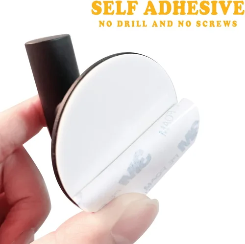 Vista 3 de Ganchos de pared adhesivos negros mate, paquete de 2 unidades, ganchos adhesivos resistentes para toallas de baño, puerta de cocina, gancho