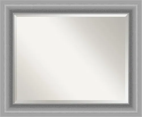 Vista 14 de Amanti Art Espejo de pared plateado de 26 x 22 pulgadas, espejo rectangular de baño de níquel pulido para decoración de pared, sala de estar, marco