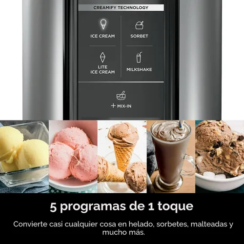 Vista 2 de Ninja CREAMi - Máquina para hacer helados, 5 programas de un solo toque, incluye (2) pintas de 16 onzas con tapas, transforma las bases congeladas