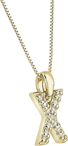 Vista 42 de Collar colgante con letra inicial de diamantes en oro amarillo de 14k (1/10 quilates) 18 pulgadas