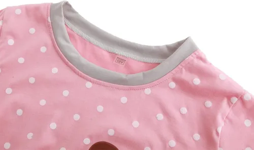 Vista 3 de MyFav Pijama para niñas jóvenes con bonito patrón de gato, pantalones cortos cómodos de algodón para dormir