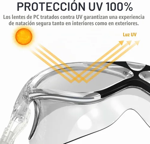 Vista 5 de OutdoorMaster Máscara de natación - Máscara de natación de visión amplia y gafas antivaho impermeable A-Negro