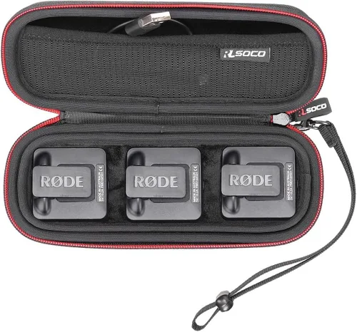Vista 8 de RLSOCO Funda para sistema de micrófono inalámbrico Go II/RODE Wireless GO (Negro)