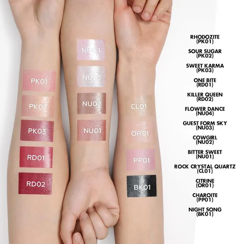 Vista 7 de FOCALLURE Lápiz labial brillante hidratante, acabado brillante perlado, bálsamo labial tintado hidratante con textura cremosa, mancha de labios