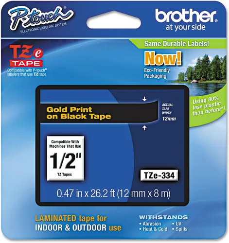 Vista 37 de Cinta laminada Brother Negro sobre Transparente, 6 mm (Tze111)