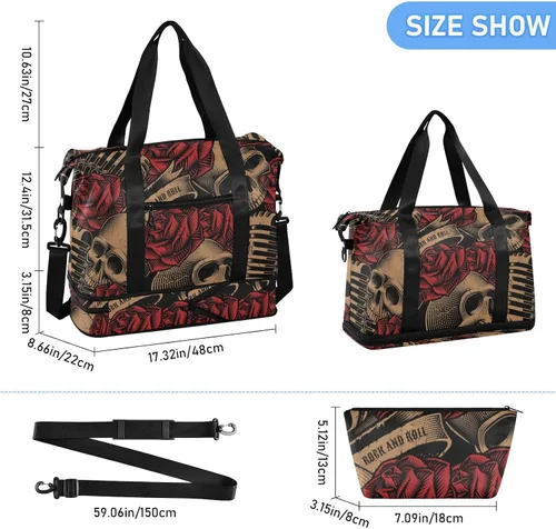 Vista 3 de ALAZA Bolsa de deporte para gimnasio, bolsa de lona con compartimento para zapatos, bolsa de viaje de fin de semana para mujeres y hombres, viaje a