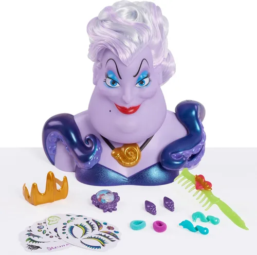 Vista 4 de Disney Villains Fierce 'N Fun Ursula - Cabezal de 10 pulgadas, 16 piezas, juego de simulación, juguetes para niños a partir de 3 años, exclusivo