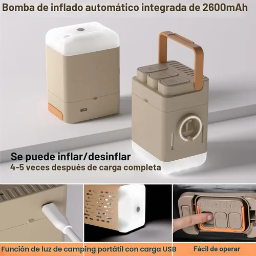 Vista 2 de Coverado Colchón de Aire para Coche Tesla Modelo Y, Almohadilla de Dormir Autoinflable para Coche con Bomba de Aire Inalámbrica, Colchón Tesla