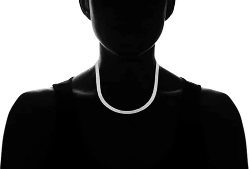 Vista 5 de Verona Jewelers Collar de plata de ley de 0.217in, flexible, cadena mágica de serpiente plana, cadena plana lisa para hombres y mujeres
