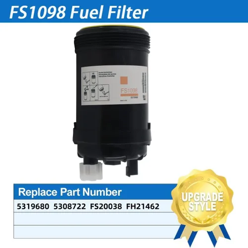 Vista 2 de Filtro separador de agua de combustible FS1098 reemplaza 5319680 5308722 FS20038 FH21462 Compatible con B6.7 ISB6.7/QSB6.7 ISL8.9 L9 W100CFI