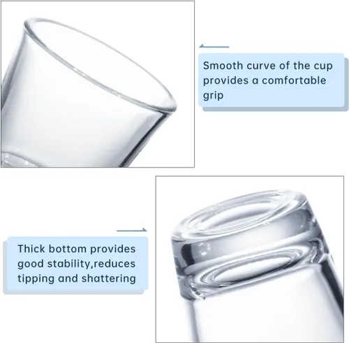 Vista 4 de BCnmviku Juego de vasos de chupito de 1.5 onzas con base pesada, vaso de chupito transparente (paquete de 10)