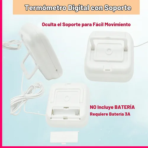 Vista 6 de Termómetro digital pequeño TA358 Celsius/Fahrenheit, medidor de temperatura para interiores/exteriores con sonda de sensor de 1.5M/5 pies