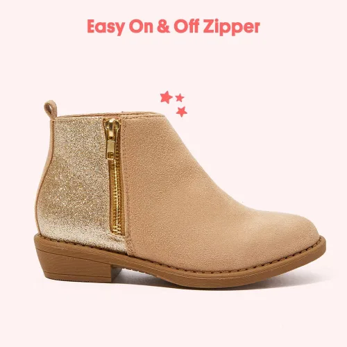 Vista 2 de FabKids Botas de equitación a la moda, cremallera lateral fácil de poner (niño pequeño, niño grande)