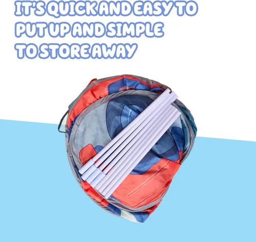 Vista 5 de Bluey Heeler 4WD Tienda de Campaña Desplegable para Niños, Almacenamiento Fácil Tienda de Juego Desplegable con Puerta, Parabrisas y Ventana Espía