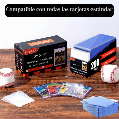 Vista 6 de 200 Fundas para Tarjetas con Carga Superior, Protectores de 7.62 cm x 10.16 cm para Tarjetas de Béisbol, Funda de Plástico Duro de Tamaño Estándar