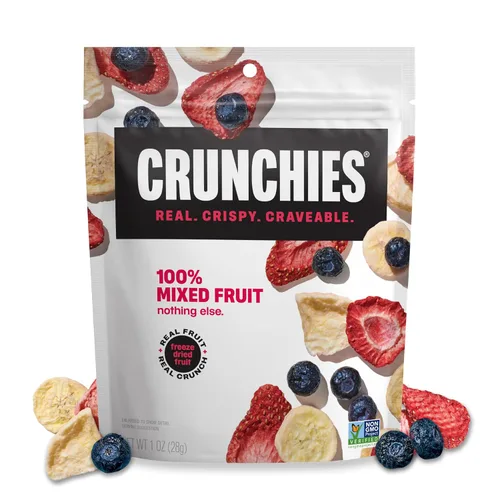 Vista 9 de Crunchies Frutas liofilizadas, frutas crujientes 100% naturales, sin OMG y kosher, paquetes de aperitivos de frutas liofilizadas resellables