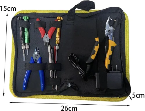 Vista 4 de Kit de herramientas de abrazadera de cuerda de bádminton, máquinas herramientas, alicates de ojales, barra de escariado, raqueta de bádminton