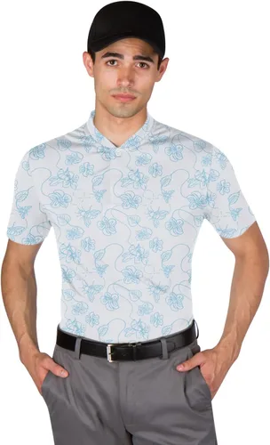 Vista 2 de Three Sixty Six Polo de golf sin cuello para hombre, ligero, absorbe la humedad y tela elástica