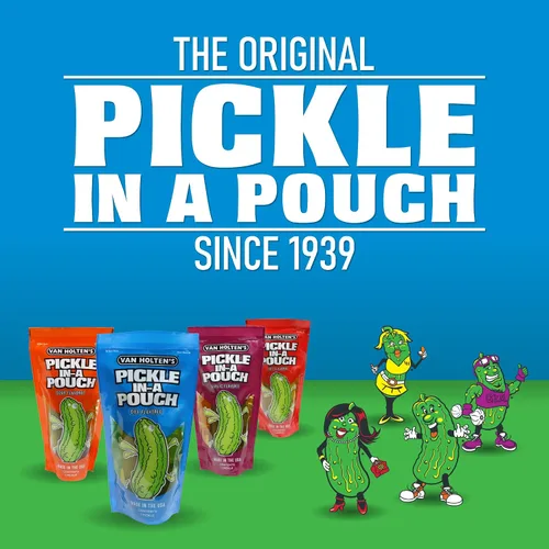 Vista 5 de Van Holten's Pickles - Eneldo Jumbo Pickle-In-A-Pouch - Paquete de 6 Eneldo clásico en una bolsa resellable, aperitivo estable, sin gluten, sin
