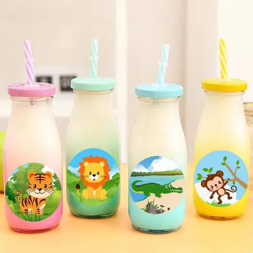 Vista 5 de Calcomanía de animales del zoológico de la selva para niños, etiquetas individuales de animales salvajes, calcomanías de safari para niños pequeños