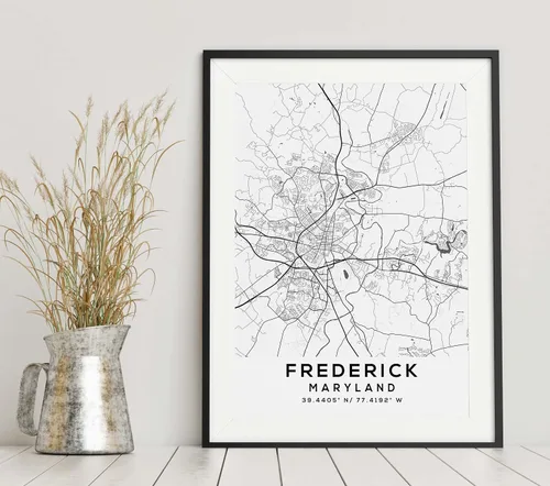 Vista 6 de Mapa de Frederick, Maryland, Light 2 (8x10)