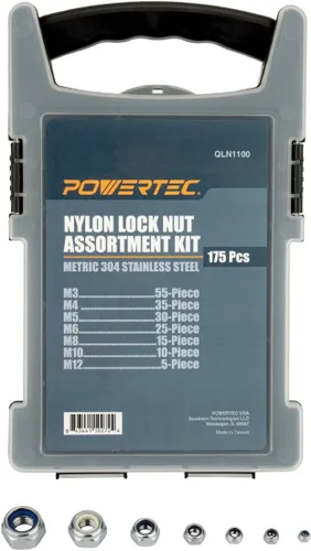 Vista 7 de POWERTEC QLN1101 Juego de tuercas de bloqueo de inserción de nailon de 1/4 "-20 Acero inoxidable 18-8 304 - Paquete de 50