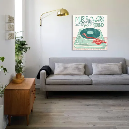 Vista 5 de Jaxson Rea "Retro Record Player Gallery Wrapped Canvas by Mary Urban, 12" x 12