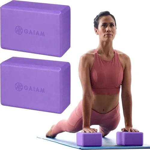 Vista 27 de Gaiam Bloque de yoga – Espuma EVA sin látex – Superficie antideslizante suave con bordes biselados para yoga, pilates, meditación Rubor ateniense