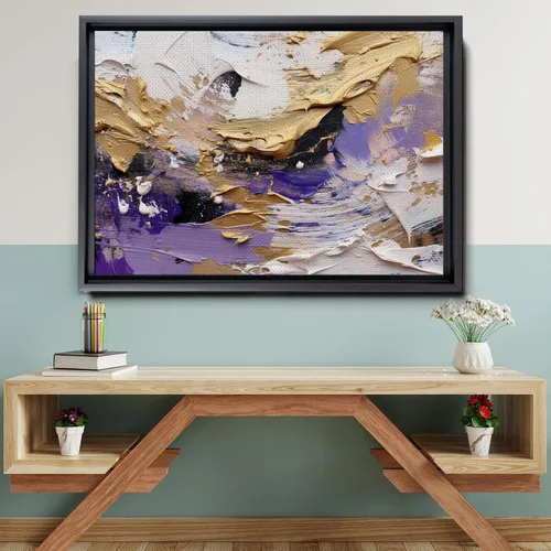 Vista 6 de Abstract Horizons, Canvas Painting - Fusion of Acrylic and, Creating Captivating Wall Art