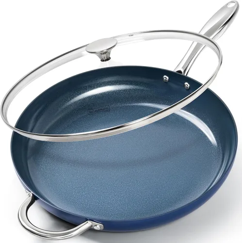 Vista 8 de MICHELANGELO - Sartén pequeña para freír - Sartén antiadherente de 8 pulgadas con tapa, sartén de tortilla no tóxica con mango de acero inoxidable