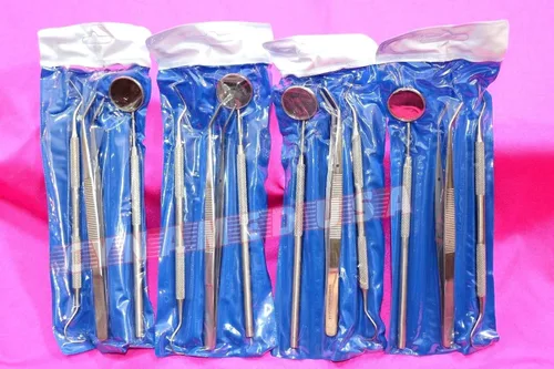 Vista 2 de Alemán Dental Scaler Pick Herramientas de acero inoxidable con espejo de inspección 4 Set (16 cada uno)