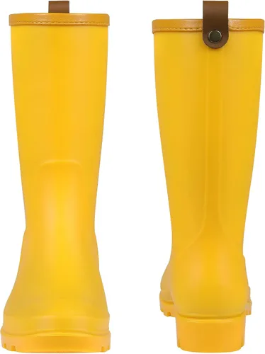 Vista 6 de Litfun Botas de lluvia de media pantorrilla para mujer, impermeables, ligeras, para jardín