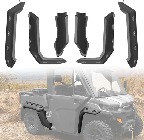 Vista 17 de A & UTV PRO Deflector de guardabarros izquierdo para Can-Am Maverick X3 Max Turbo R Xds 2017-2024 2025, extensiones combinadas para guardabarros