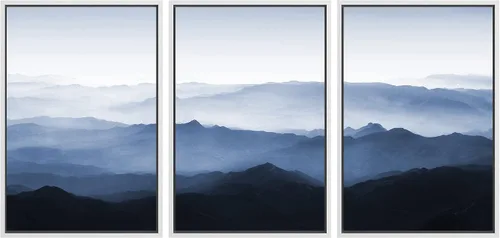 Vista 49 de SIGNWIN Lienzo enmarcado para pared, juego de arte tranquilo con reflejo de lago, acuarela, montaña y agua, ilustraciones modernas, arte abstracto