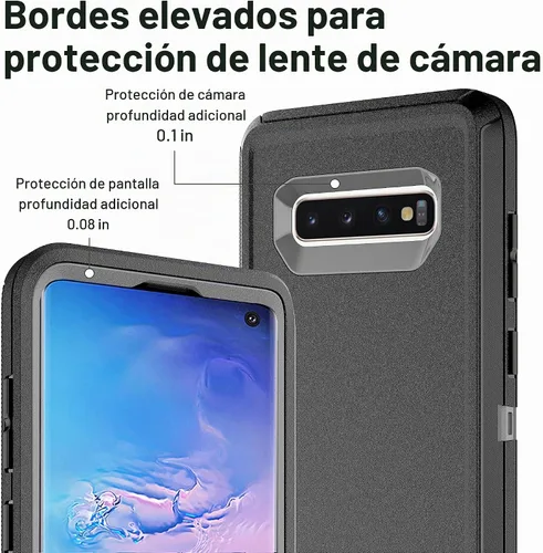 Vista 3 de Funda para Samsung Galaxy S10, protector de pantalla de poliuretano termoplástico autorreparable [2 unidades], protección de cuerpo completo a