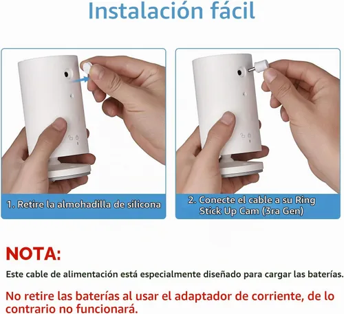 Vista 5 de Paquete de 2 adaptadores de corriente para batería de cámara Stick Up (3ª generación), con cable resistente a la intemperie para exteriores de 30