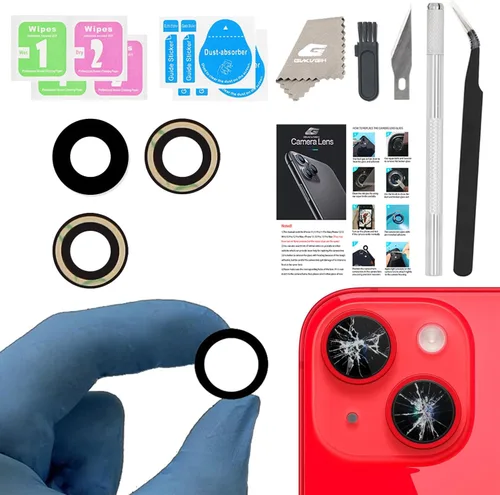 Vista 10 de Reemplazo de lente de vidrio de cámara para iPhone 11, GVKVGIH reemplazo de lente de vidrio de cámara trasera con adhesivo preinstalado, kit
