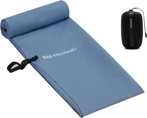 Vista 30 de Bee Nesting Toalla ultraligera de secado rápido – Paquete de 2 toallas de microfibra medianas y pequeñas con bolsillo compacto plegable para viajes