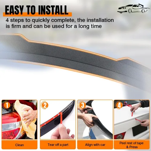 Vista 6 de Alerón de maletero compatible con Honda Accord Coupe 2008-2012, ABS sin pintar, estilo de fábrica, tapa trasera trasera para maletero