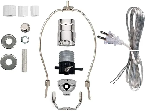Vista 8 de Kit de lámpara Creative Hobbies para botellas de licor, botellas de vino - Incluye todos los adaptadores, enchufe, cable y arpa (negro)